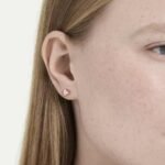 Stilla stud earrings, Square cut, Pink, 18K rose gold finish - Image 2