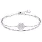 Sublima bangle White, Rhodium plated