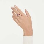 Sublima cocktail ring, Pear cut, Red, 18K gold finish - Image 2