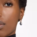 Sublima drop earrings Crystal pearl, Asymmetrical design, Moon, Multicoloured, 18K - Image 6