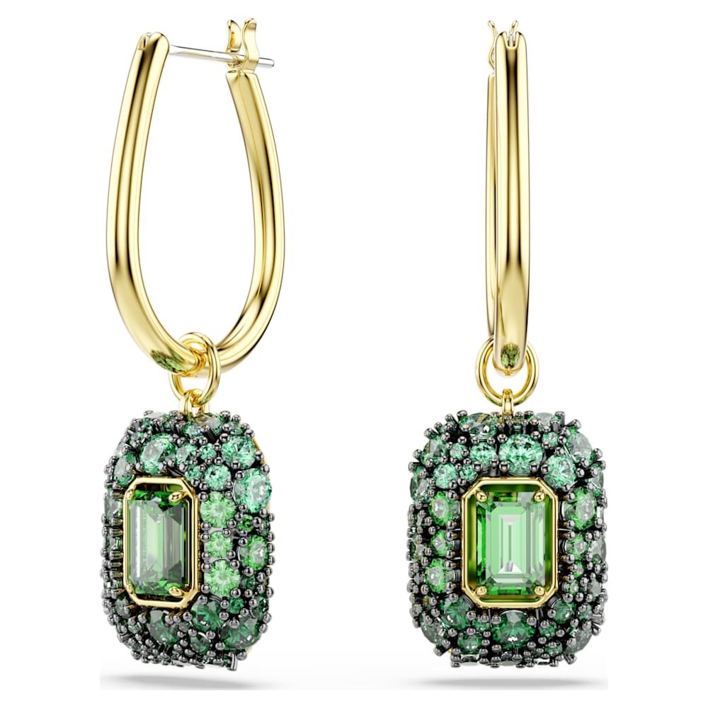 sublima-drop-earrings-octagon-cut-green-18k-gold-finish-swarovski-5752890 Sublima drop earrings, Octagon cut, Green, 18K gold finish - Image 1