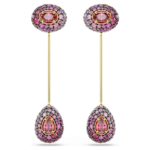 Sublima drop earrings, Pear cut, Red, 18K gold finish
