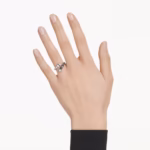 Sublima open ring Mixed cuts, White, Ruthenium plated - Image 6