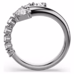 Sublima open ring Mixed cuts, White, Ruthenium plated - Image 3