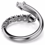 Sublima open ring Mixed cuts, White, Ruthenium plated - Image 5