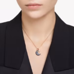Sublima pendant Crystal pearl, Moon, Multicoloured, 18K rose gold finish - Image 6