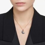 Sublima pendant, Crystal pearl, Moon, Multicoloured, 18K rose gold finish - Image 2