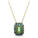 Sublima pendant, Octagon cut, Green, 18K gold finish