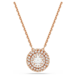 Sublima pendant, Round cut, White, 18K rose gold finish