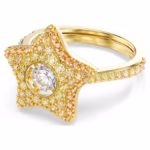 Sublima ring Round cut, Star, Multicoloured, 18K gold finish