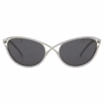 Sunglasses Cat-Eye shape, SK7025, Silver Tone - Image 2