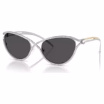 Sunglasses Cat-Eye shape, SK7025, Silver Tone - Image 6