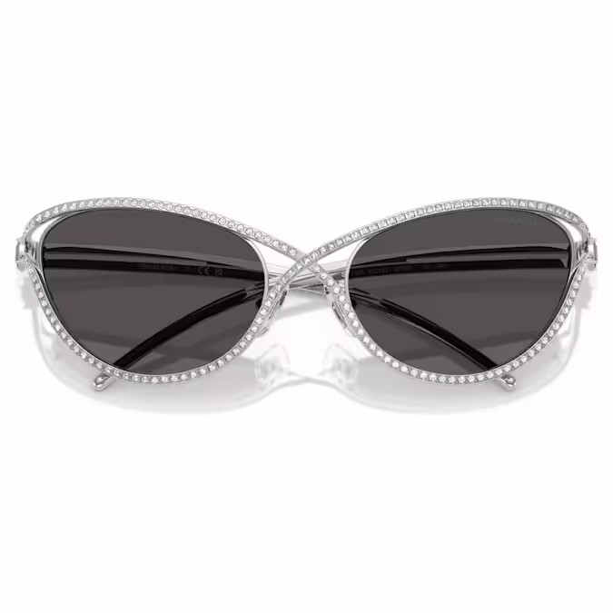 Sunglasses Cat-Eye shape, SK7025, Silver Tone