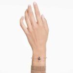 Swan bangle, Swan, Black, 18K rose gold finish - Image 2