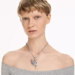 Swan pendant and brooch Swan, White, Ruthenium plated - Image 6