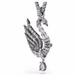 Swan pendant and brooch Swan, White, Ruthenium plated - Image 3