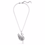 Swan pendant and brooch Swan, White, Ruthenium plated - Image 4
