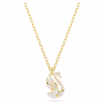 Swan pendant Mixed cuts, Swan, White, 18K gold finish - Image 2