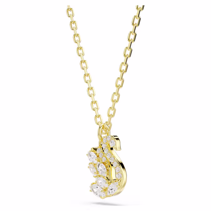 swan-pendant--mixed-cuts--swan--white--18k-gold-finish-swarovski-5754626 (3) Swan pendant Mixed cuts, Swan, White, 18K gold finish - Image 1