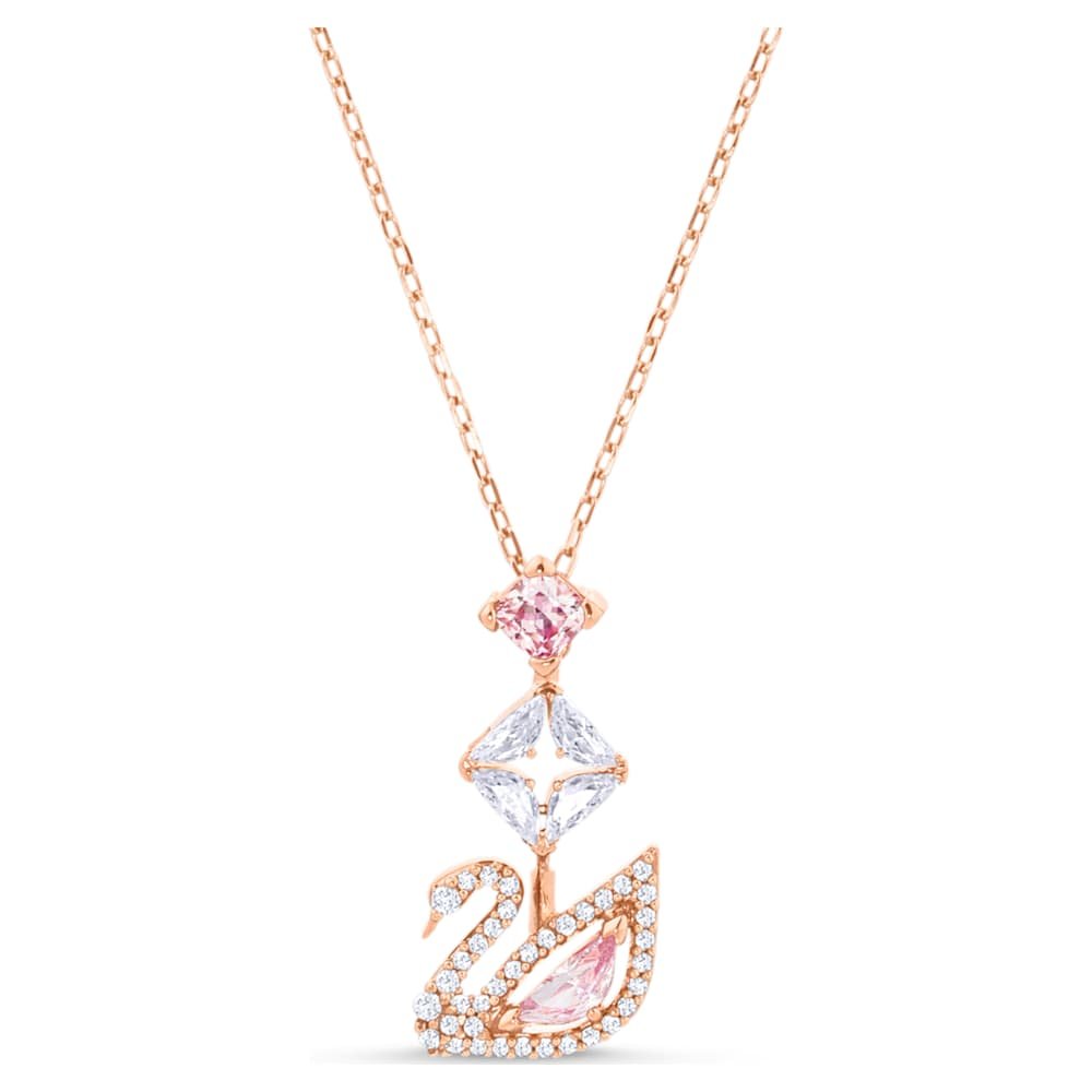 swan-pendant-swan-pink-18k-rose-gold-finish-swarovski-5473024 Swan pendant, Swan, Pink, 18K rose gold finish - Image 1