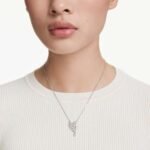 Swan pendant, Swan, White, Rhodium plated - Image 2