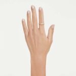 Swarovski Classica band ring, Round cut, White, Sterling silver, 18K gold finish - Image 2
