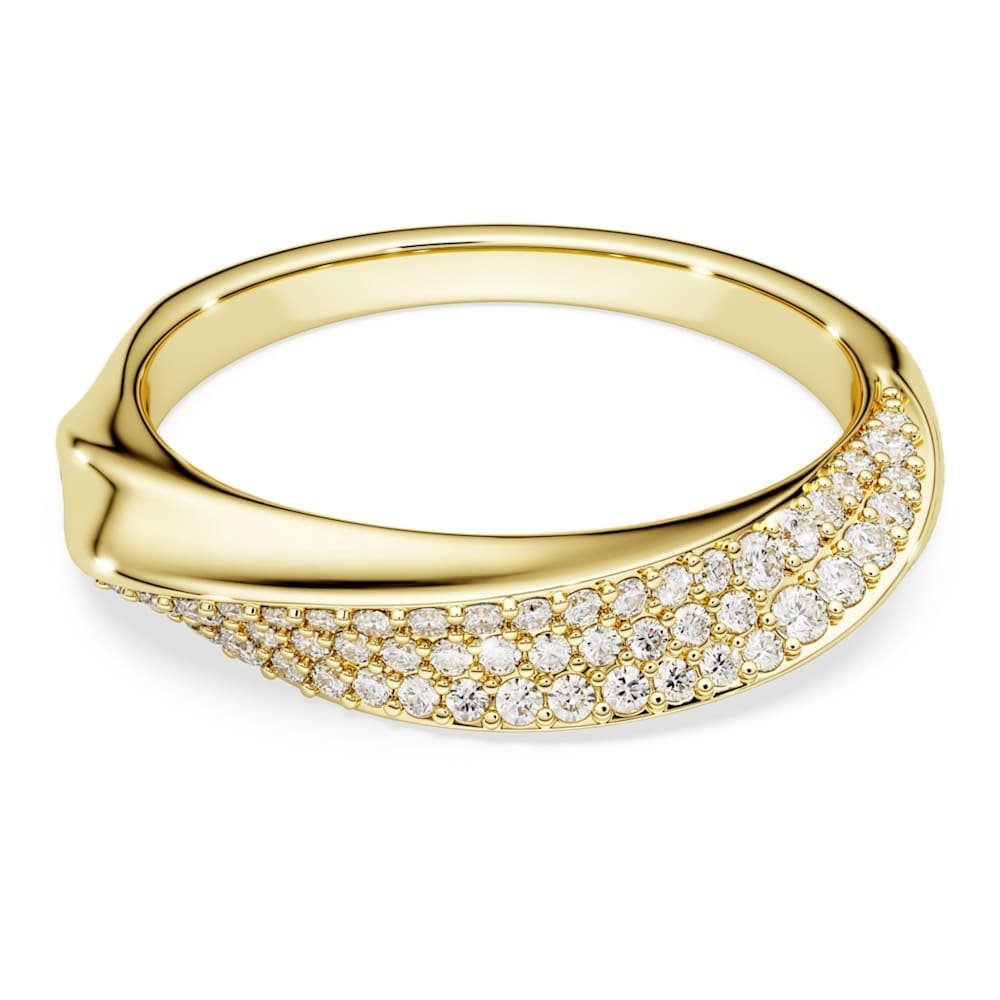 swarovski-classica-band-ring-round-cut-white-sterling-silver-18k-gold-finish-swarovski-5746015 Swarovski Classica band ring, Round cut, White, Sterling silver, 18K gold finish - Image 1