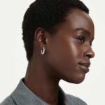 Swarovski Classica hoop earrings, Round cut, Small, White, Sterling silver - Image 2