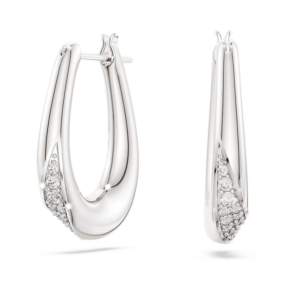 swarovski-classica-hoop-earrings-round-cut-small-white-sterling-silver-swarovski-5743474 Swarovski Classica hoop earrings, Round cut, Small, White, Sterling silver - Image 1