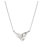 Swarovski Classica pendant, Round cut, Interlocking, White, Sterling silver