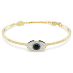 Symbolica bangle, Evil eye, Blue, 18K gold finish