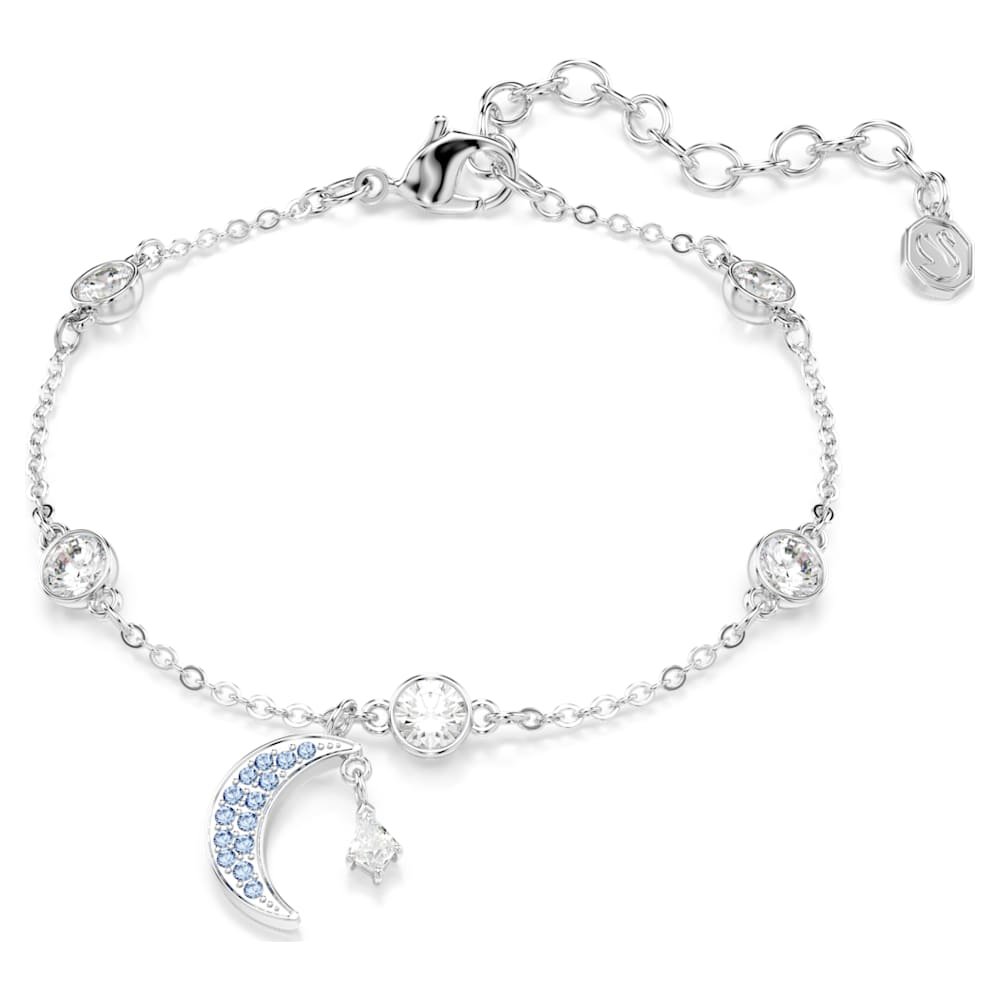 symbolica-bracelet-round-cut-moon-blue-rhodium-plated-swarovski-5757840 Symbolica bracelet, Round cut, Moon, Blue, Rhodium plated - Image 1