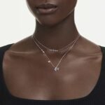 Symbolica necklace, Round cut, Moon, Blue, Rhodium plated - Image 2