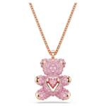 Teddy pendant, Bear, Pink, 18K rose gold finish