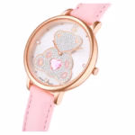 Teddy watch Swiss Made, Leather strap, Pink, Rose gold-tone finish - Image 6