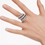 The Vienna Collection ring Swan, White, Ruthenium plated - Image 7