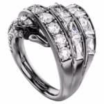 The Vienna Collection ring Swan, White, Ruthenium plated - Image 3