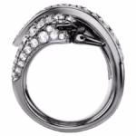 The Vienna Collection ring Swan, White, Ruthenium plated - Image 4