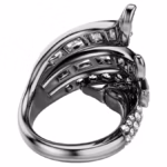 The Vienna Collection ring Swan, White, Ruthenium plated - Image 5