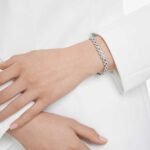 Una Angelic bracelet, Round cut, Blue, Rhodium plated - Image 2