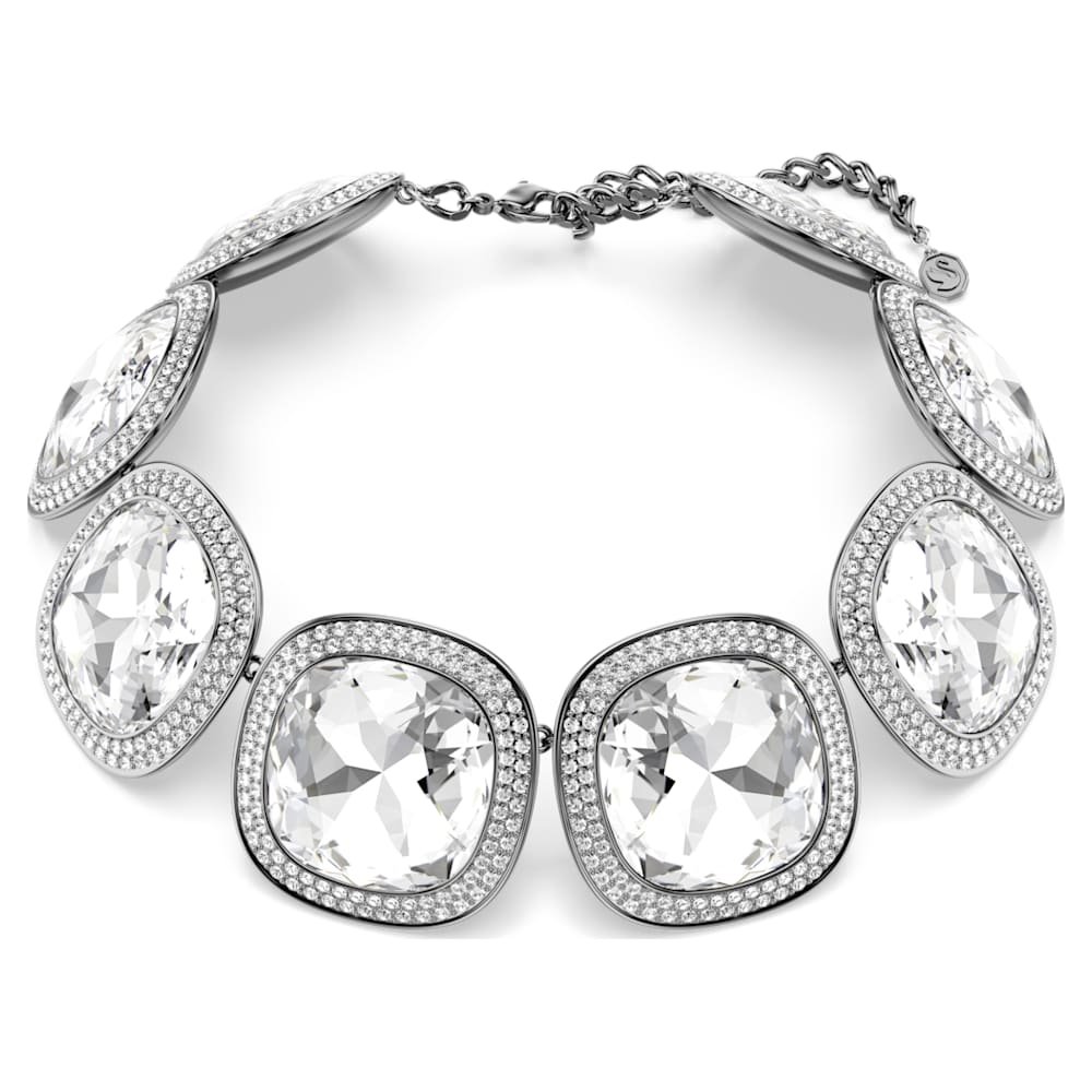 una-angelic-choker-cushion-cut-white-ruthenium-plated-swarovski-5751551 Una Angelic choker, Cushion cut, White, Ruthenium plated - Image 1