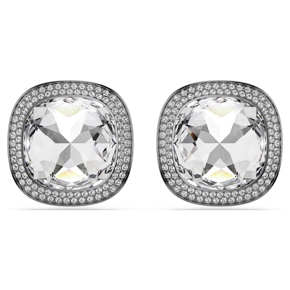 una-angelic-clip-earrings-cushion-cut-white-ruthenium-plated-swarovski-5751325 Una Angelic clip earrings, Cushion cut, White, Ruthenium plated - Image 1