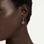 Una Angelic drop earrings, Mixed cuts, Green, Rhodium plated - Image 2