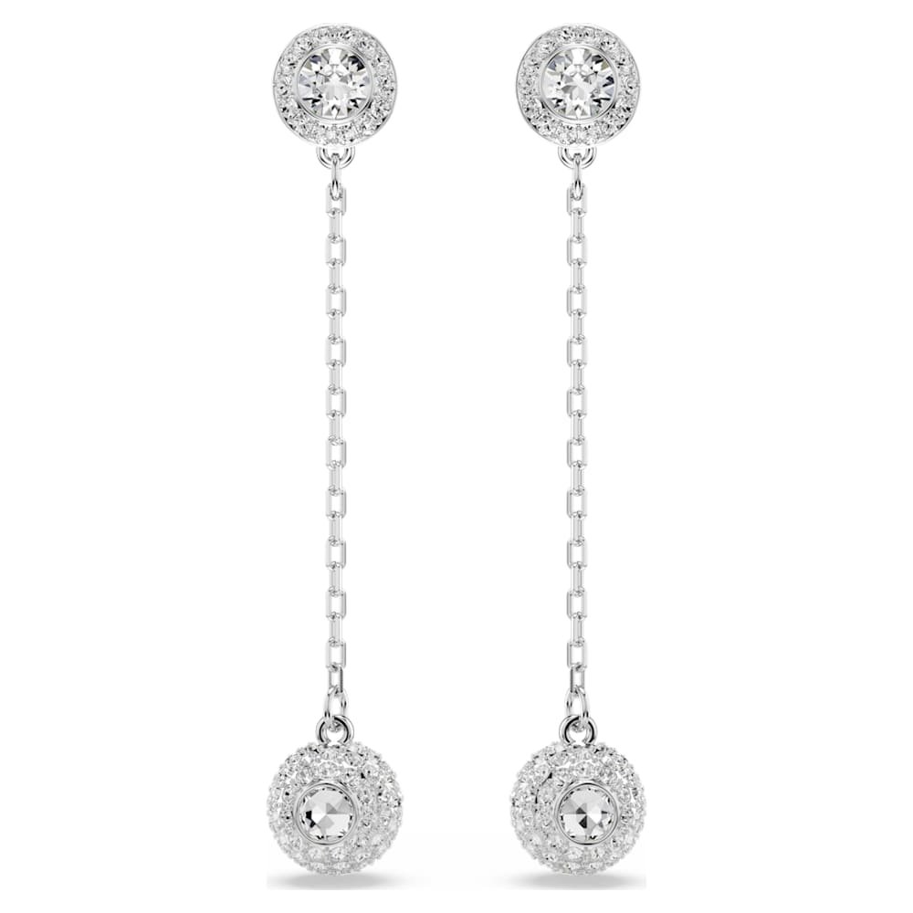 una-angelic-drop-earrings-round-cut-white-rhodium-plated-swarovski-5732273 Una Angelic drop earrings, Round cut, White, Rhodium plated - Image 1