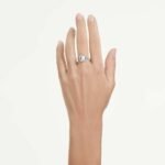 Una Angelic halo ring, Cushion cut, White, Rhodium plated - Image 2
