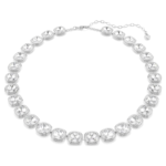 Una Angelic necklace, Cushion cut, White, Rhodium plated