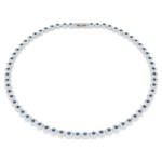 Una Angelic necklace, Round cut, Blue, Rhodium plated