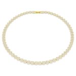 Una Angelic necklace, Round cut, Small, White, 18K gold finish