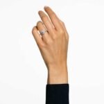 Una Angelic ring, Round cut, White, Silver-tone finish - Image 2