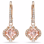 Una drop earrings Clover, Pink, 18K rose gold finish - Image 3